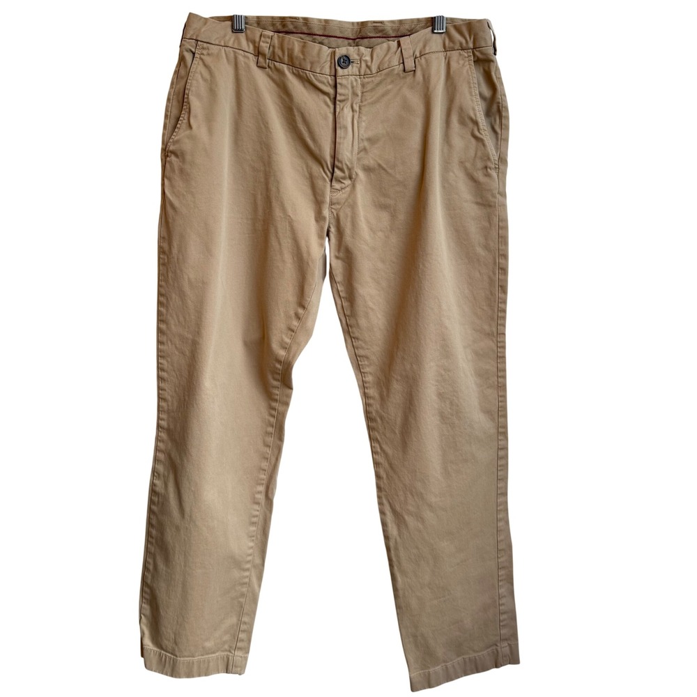 Brooks Brothers Red Fleece Chino Khaki Pants Men's 36x30 Tan Flat‎ Front Slacks